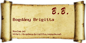 Bogdány Brigitta névjegykártya